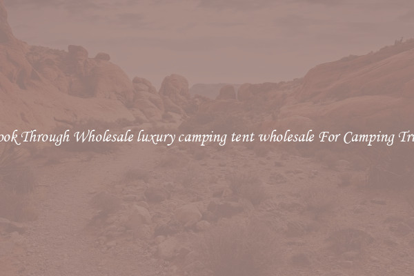 Look Through Wholesale luxury camping tent wholesale For Camping Trips