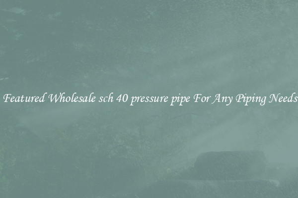 Featured Wholesale sch 40 pressure pipe For Any Piping Needs