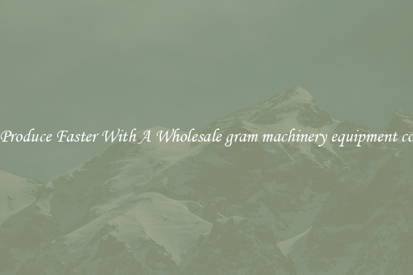 Produce Faster With A Wholesale gram machinery equipment co