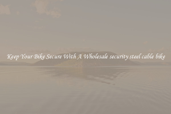 Keep Your Bike Secure With A Wholesale security steel cable bike