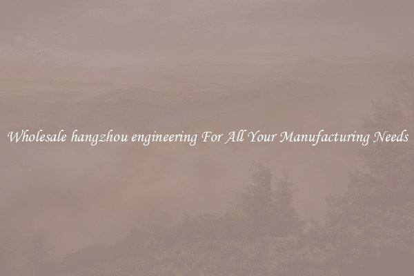 Wholesale hangzhou engineering For All Your Manufacturing Needs