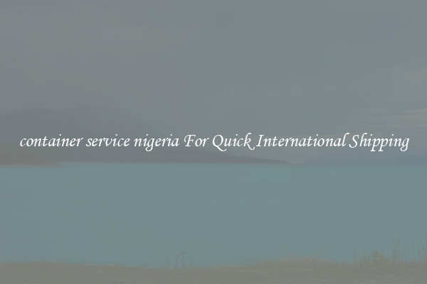 container service nigeria For Quick International Shipping