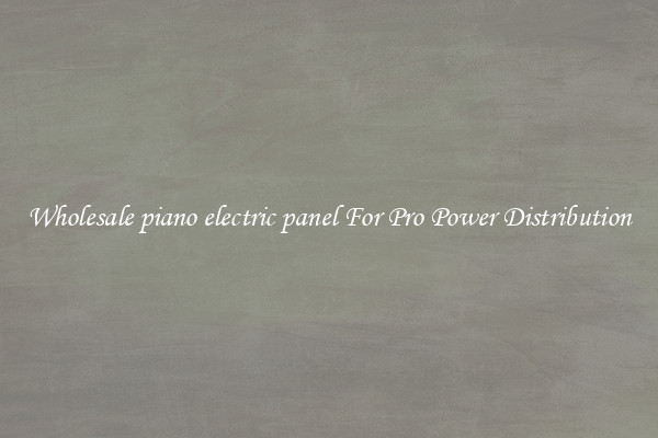 Wholesale piano electric panel For Pro Power Distribution