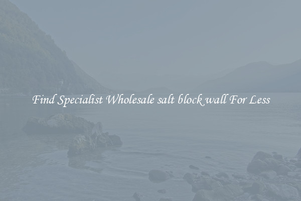  Find Specialist Wholesale salt block wall For Less 