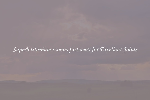 Superb titanium screws fasteners for Excellent Joints