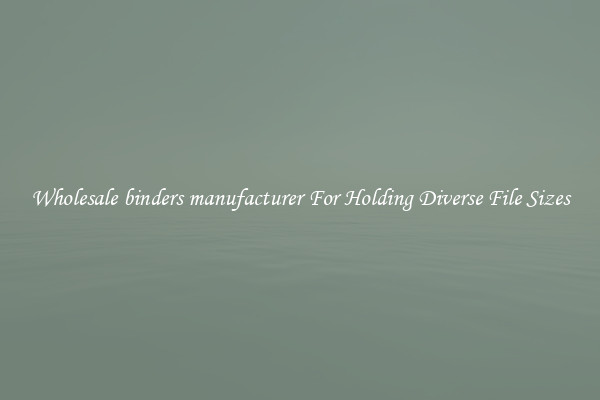 Wholesale binders manufacturer For Holding Diverse File Sizes