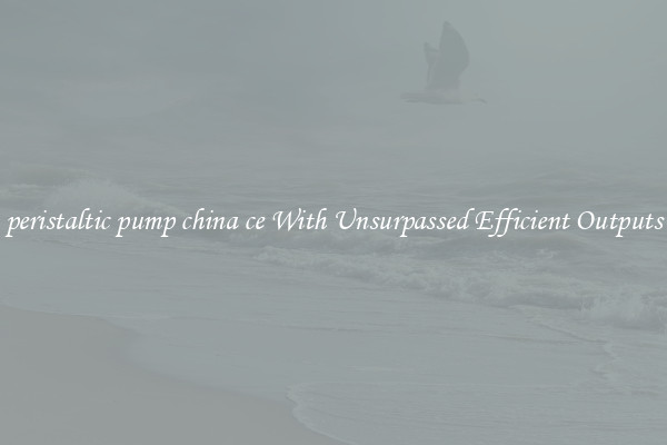 peristaltic pump china ce With Unsurpassed Efficient Outputs